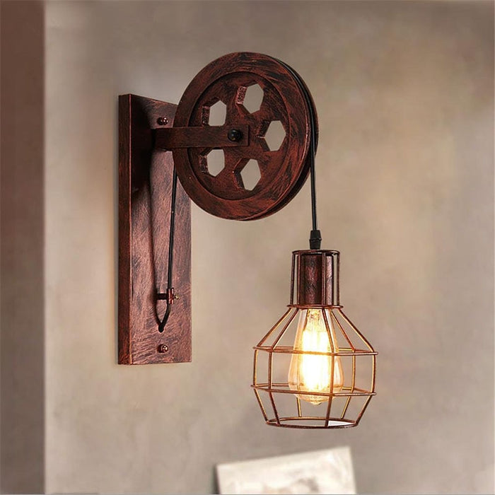 decoramo Loft - Industrial Vintage Pulley Wall Mounted Lamp