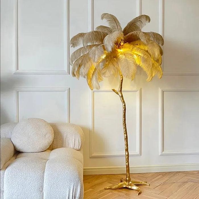 decoramo Luxury Nordic Ostrich Feather LED Floor Lamp