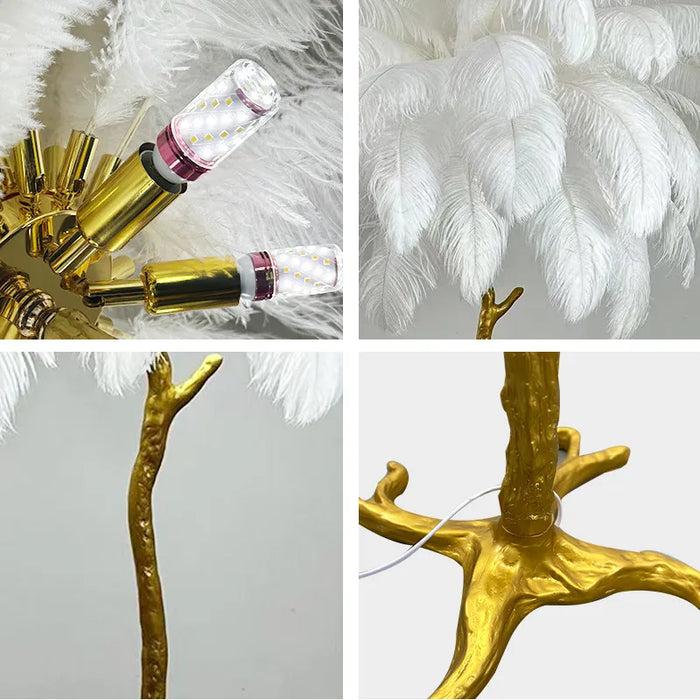 Decoramo Luxury Nordic Ostrich Feather LED Floor Lamp