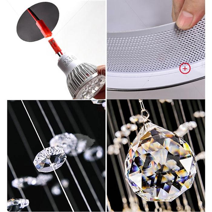 Decoramo Luxury Spiral Modern Staircase Crystal Chandelier