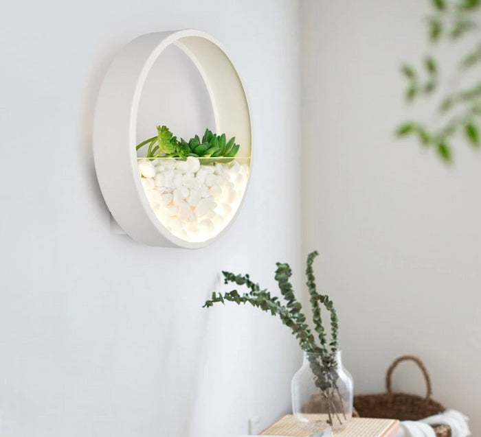 Decoramo Maximus - Round Metal Wall Mounted Planter Lamp