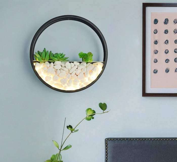 decoramo Maximus - Round Metal Wall Mounted Planter Lamp