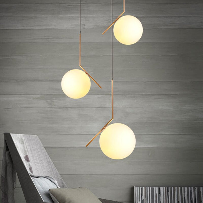 decoramo Milky White Glass Globe Minimalist Pendant Lights