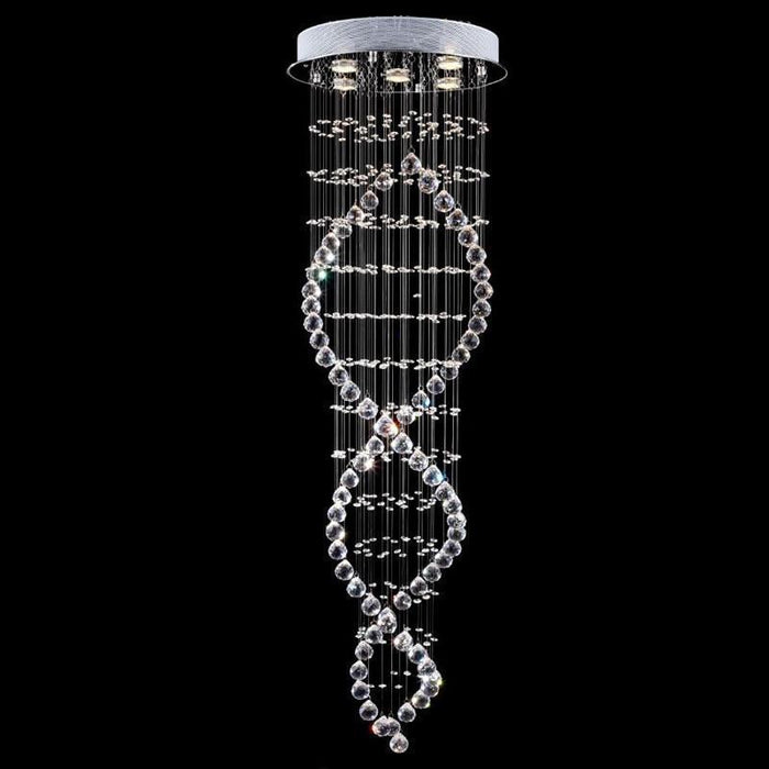 decoramo Modern LED Double Spiral Crystal Chandelier