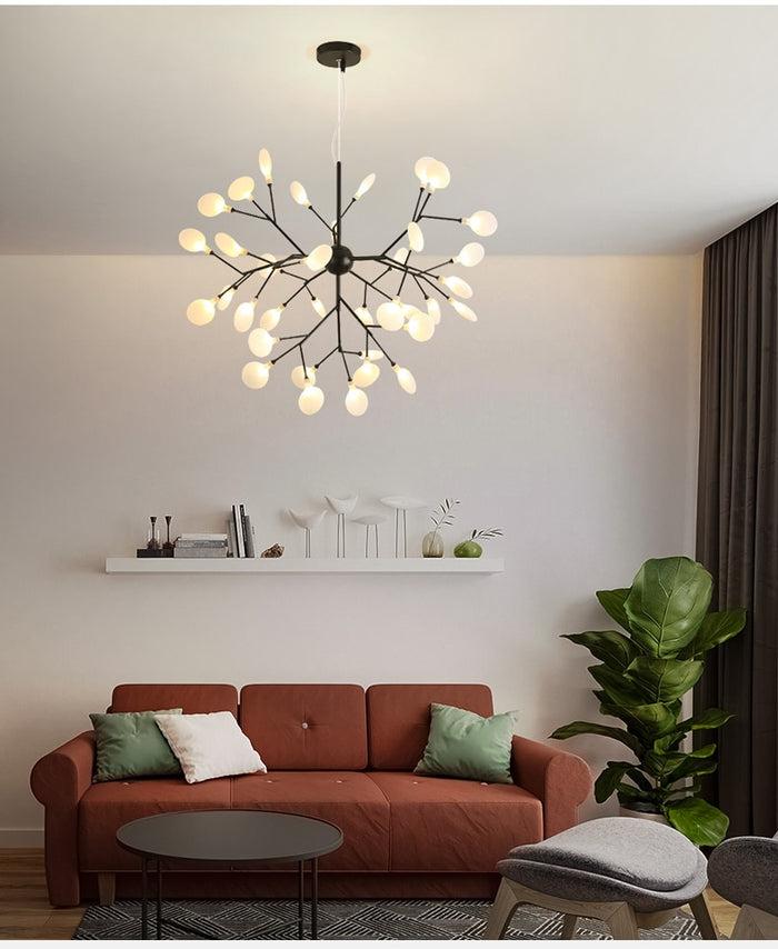 Decoramo Modern LED Firefly Chandelier For Living Room Bedroom Kitchen Indoor Lamp Fixture Lights