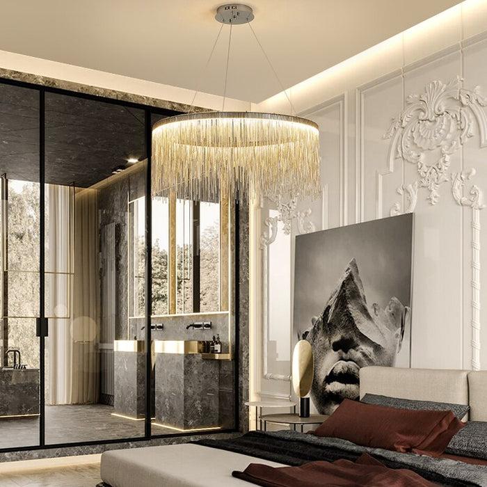 Decoramo Modern LED Tassel Hanging Chandeliers Fixture Lights