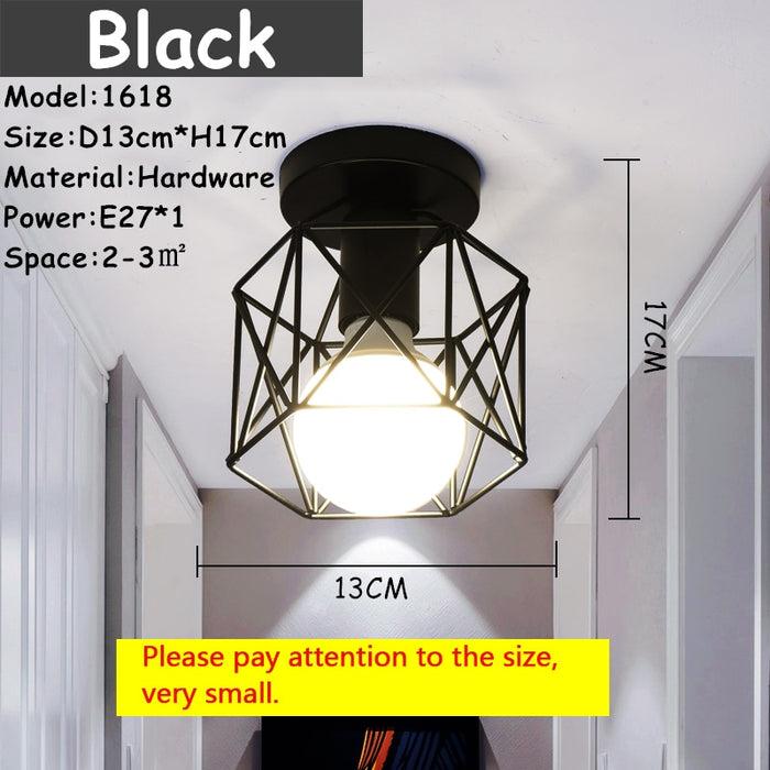 Decoramo Modern Nordic Black Wrought Iron E27 Led Ceiling Lamps