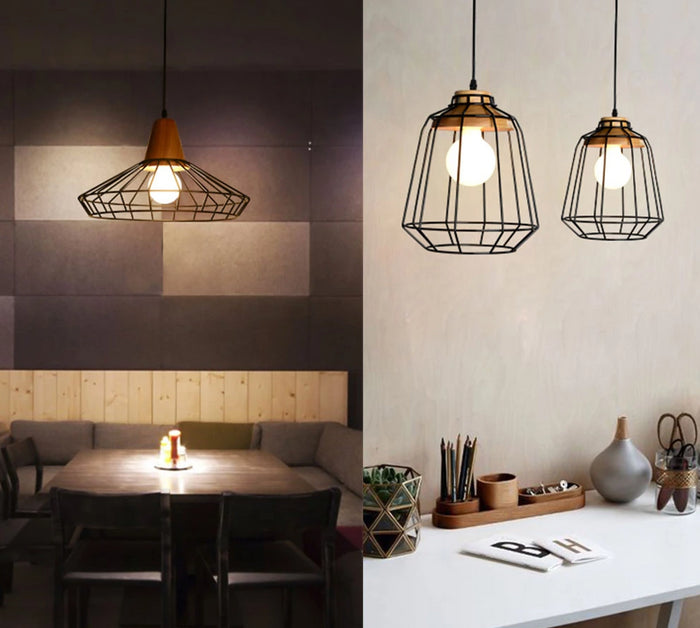 Decoramo Modern Nordic Wrought Iron Hanging Cage Lamp