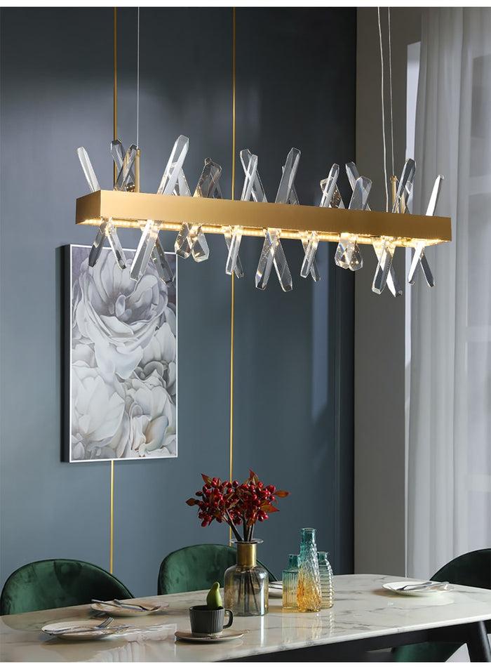 Decoramo Modern Rectangle Crystal Chandelier For Living And Dining Room