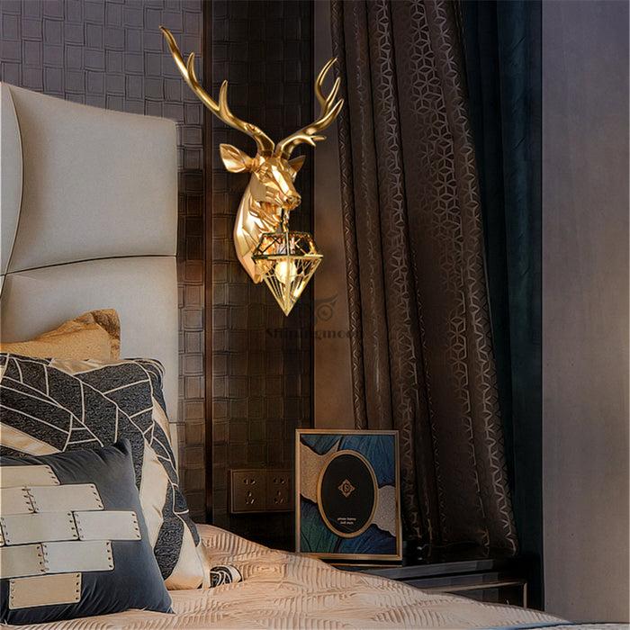 Decoramo Modern Resin Antler Wall Lamp Nordic Retro Deer