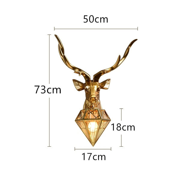 Decoramo Modern Resin Antler Wall Lamp Nordic Retro Deer