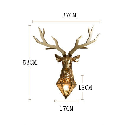 Decoramo Modern Resin Antler Wall Lamp Nordic Retro Deer