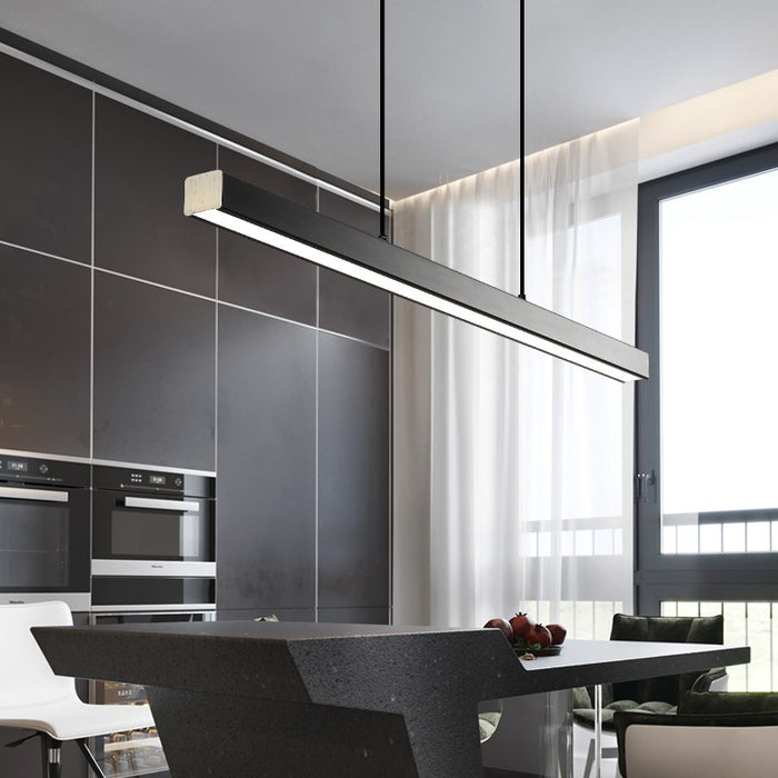 Decoramo Modern Wood 31 1/2" To 59" Aluminum Polished Pendant Chandelier