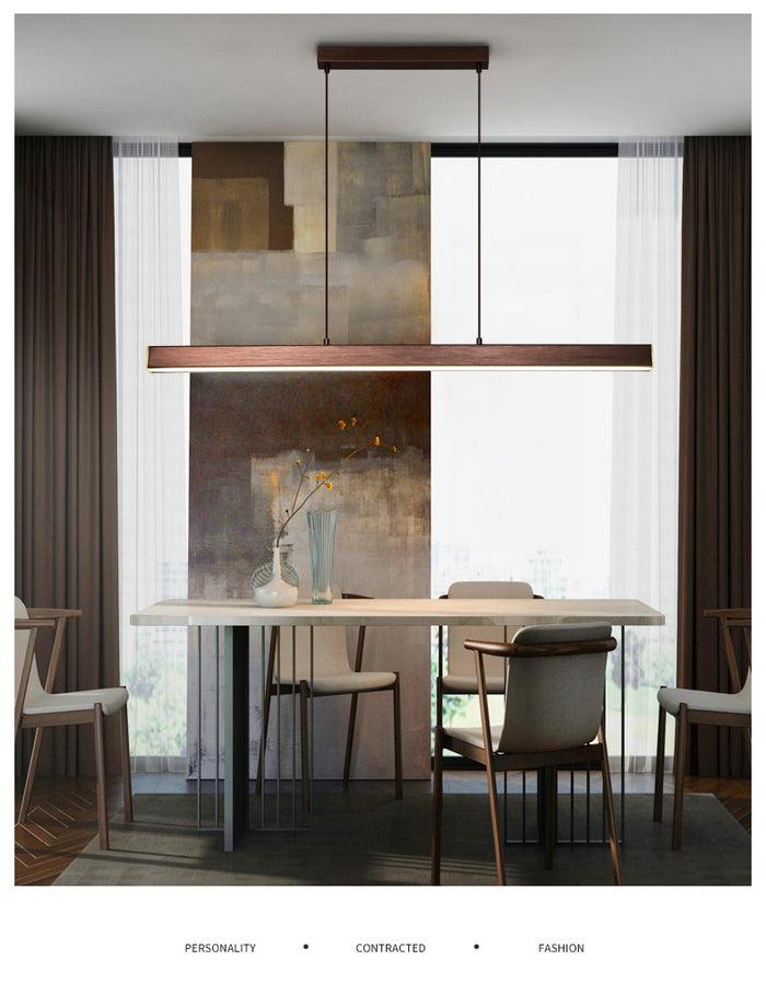 Decoramo Modern Wood 31 1/2" To 59" Aluminum Polished Pendant Chandelier