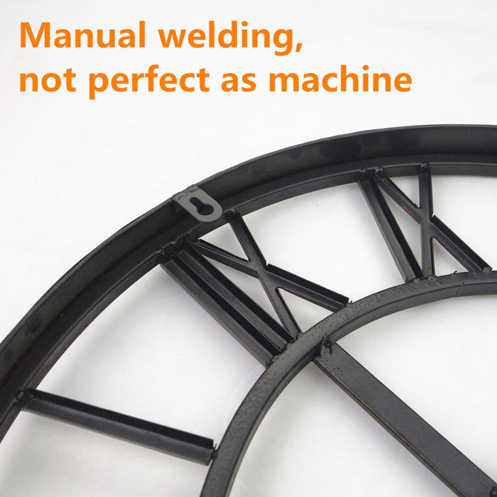 Decoramo New 3D Circular Retro Roman 47cm Iron Vintage Decorative Wall Clock