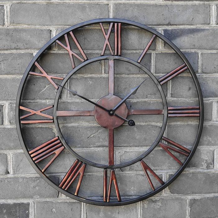 decoramo New 3D Circular Retro Roman 47cm Iron Vintage Decorative Wall Clock