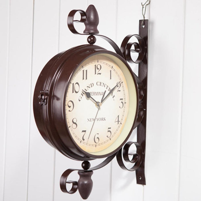 Decoramo New European Style Vintage Clock Innovative Fashionable Double Sided Wall Clock