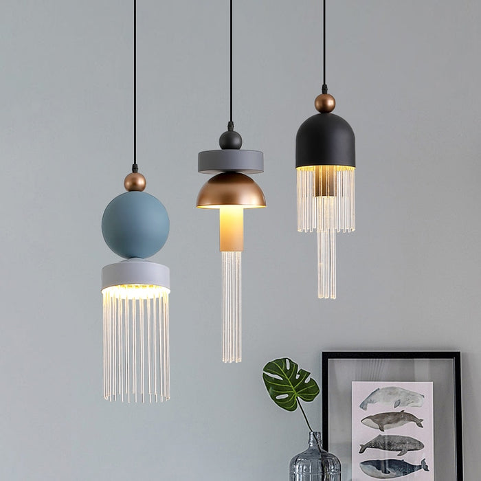 Decoramo Nordic LED Glass Luster Pendant Lamp Light Fixtures