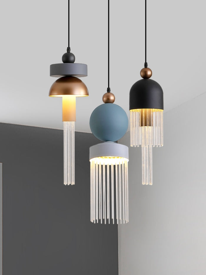 Decoramo Nordic LED Glass Luster Pendant Lamp Light Fixtures