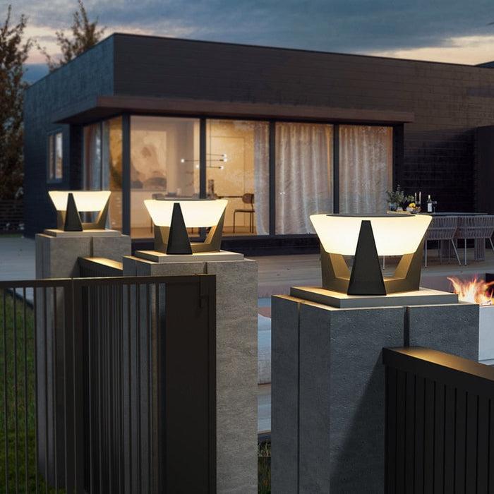 decoramo Outdoor Solar Lights Garden Light Column Lamps Waterproof Fence Gate Cap Light