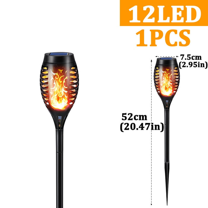 Decoramo Outdoor Solar Powered Torch Lights Waterproof Garden Patio Flickering Dancing Flame Lamp