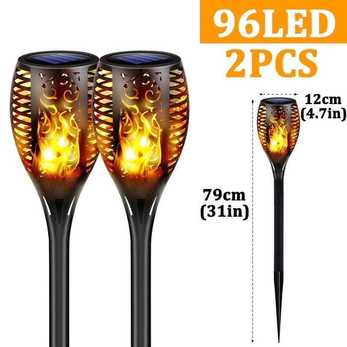 Decoramo Outdoor Solar Powered Torch Lights Waterproof Garden Patio Flickering Dancing Flame Lamp