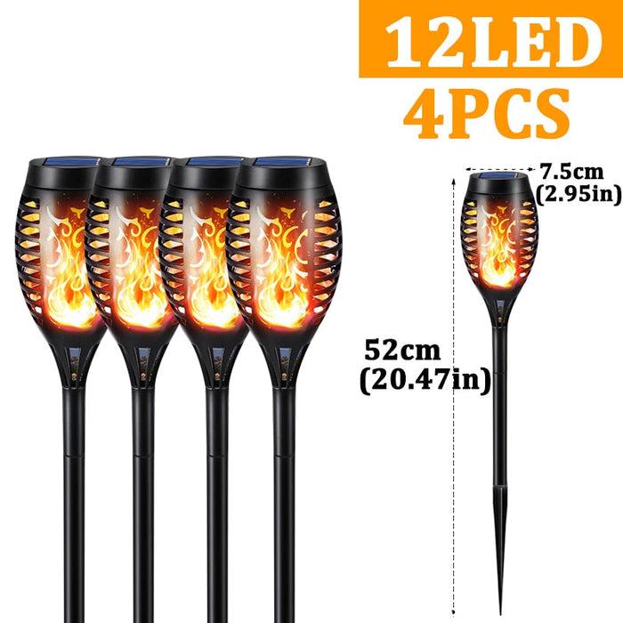 Decoramo Outdoor Solar Powered Torch Lights Waterproof Garden Patio Flickering Dancing Flame Lamp