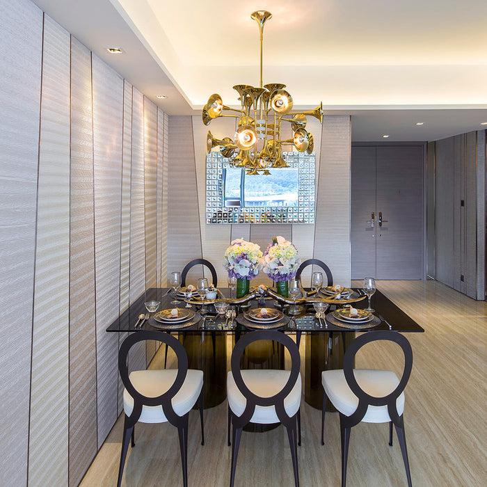 Decoramo Post-Modern Italy Style Lighting - Trumpet Chandelier - Gold Colored Art 12/16/24 Heads