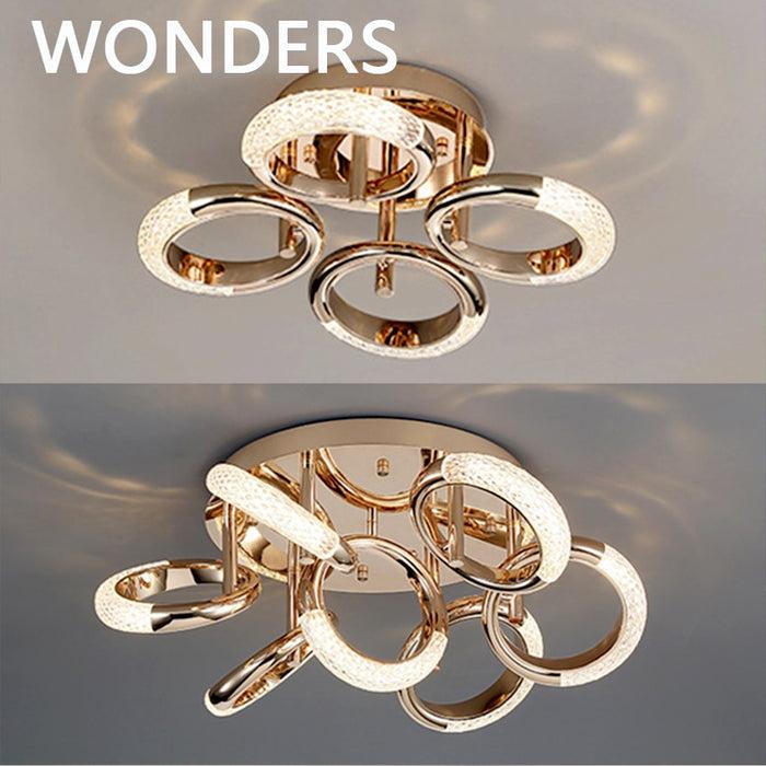 Decoramo Postmodern Nordic Luxury Golden Ring Iron Chandelier