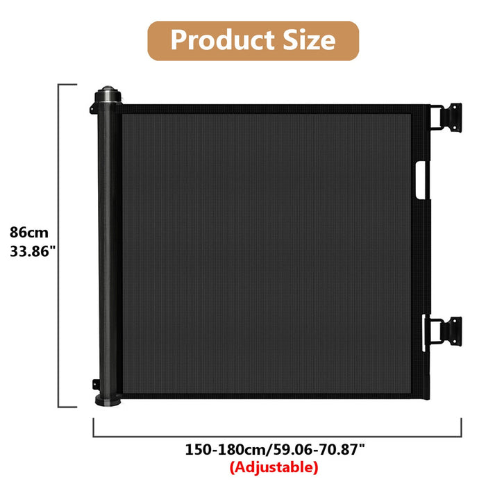 Decoramo Retractable Baby Safety Gate Indoor Outdoor Pet Dog Gate