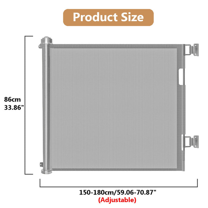 Decoramo Retractable Baby Safety Gate Indoor Outdoor Pet Dog Gate