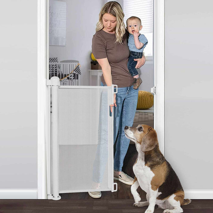 decoramo Retractable Baby Safety Gate Indoor Outdoor Pet Dog Gate