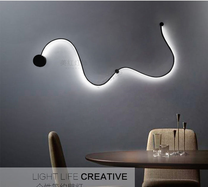 Decoramo Scandinavian Serpentine Sconces Modern LED Wall Light