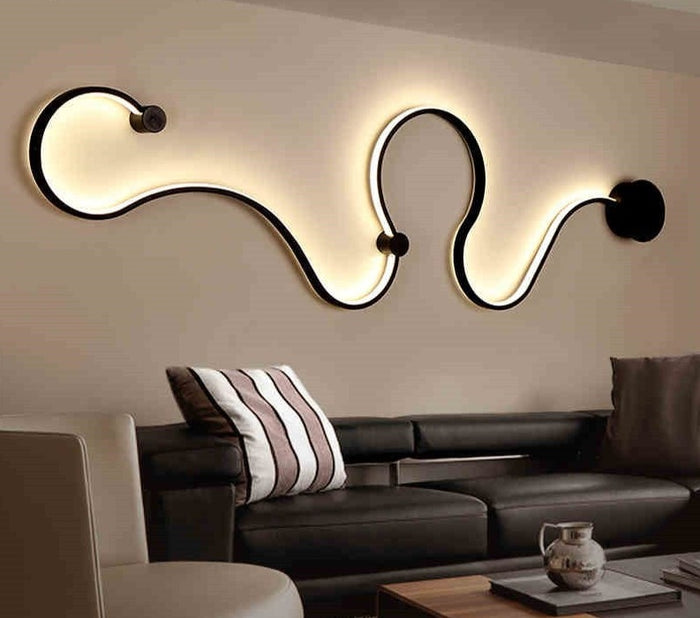 decoramo Scandinavian Serpentine Sconces Modern LED Wall Light