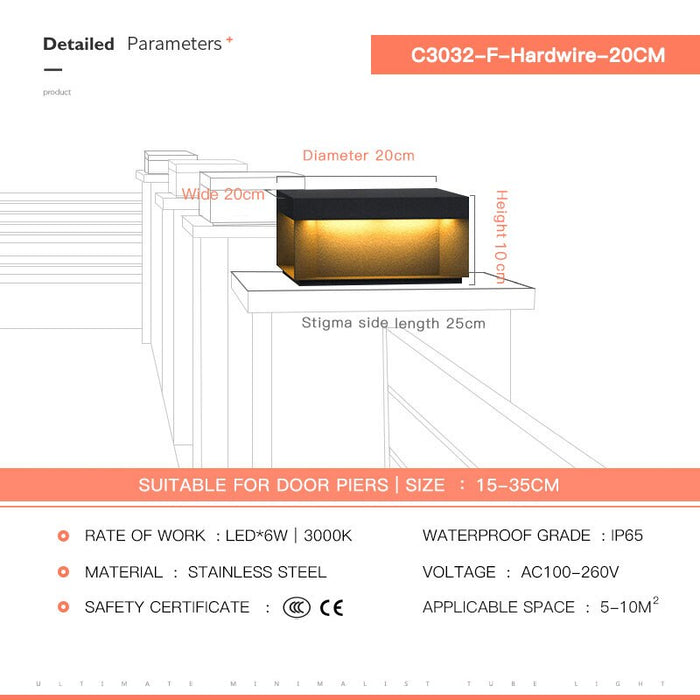 Decoramo Solar LED Garden Light Outdoor Column Head Light Waterproof Street Light Fence Cap