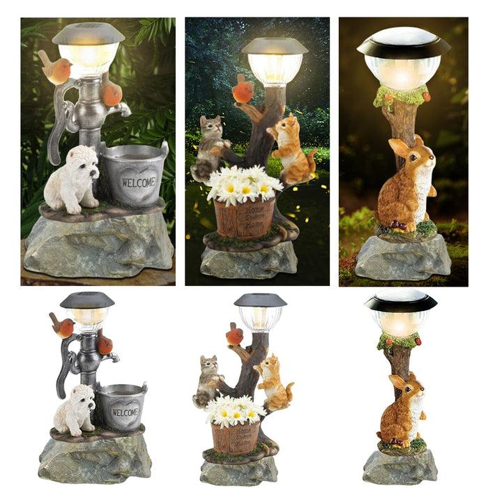 Decoramo Solar LED Light Animals Decorative Figurine With Light Outdoor Garden Lawn