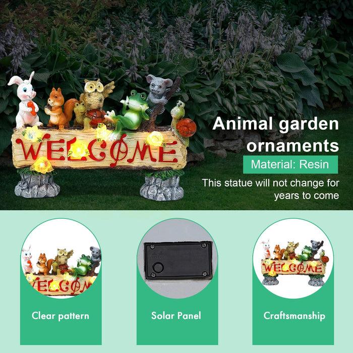 Decoramo Solar LED Light Animals Decorative Figurine With Light Outdoor Garden Lawn