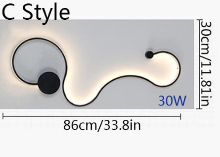 Decoramo Twisted LED Lighting Fixture - Curved Wall Light