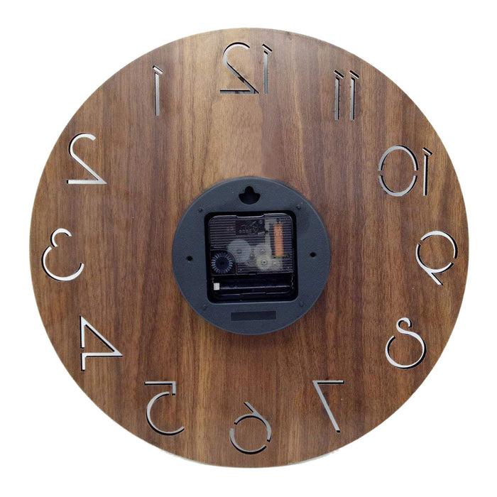 Decoramo Vintage Arabic Numeral Design Rustic Country Tuscan Style Wooden Decorative Round Wall Clock