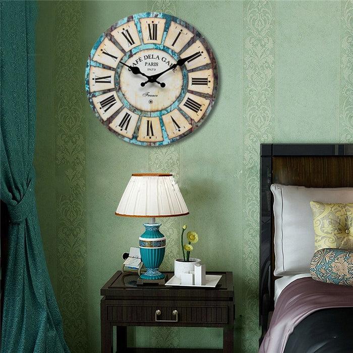Decoramo Vintage Round Wall Clock Retro Home Decoration
