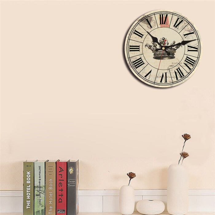 Decoramo Vintage Wall Clock Roman Number Design Silent No Ticking Sound