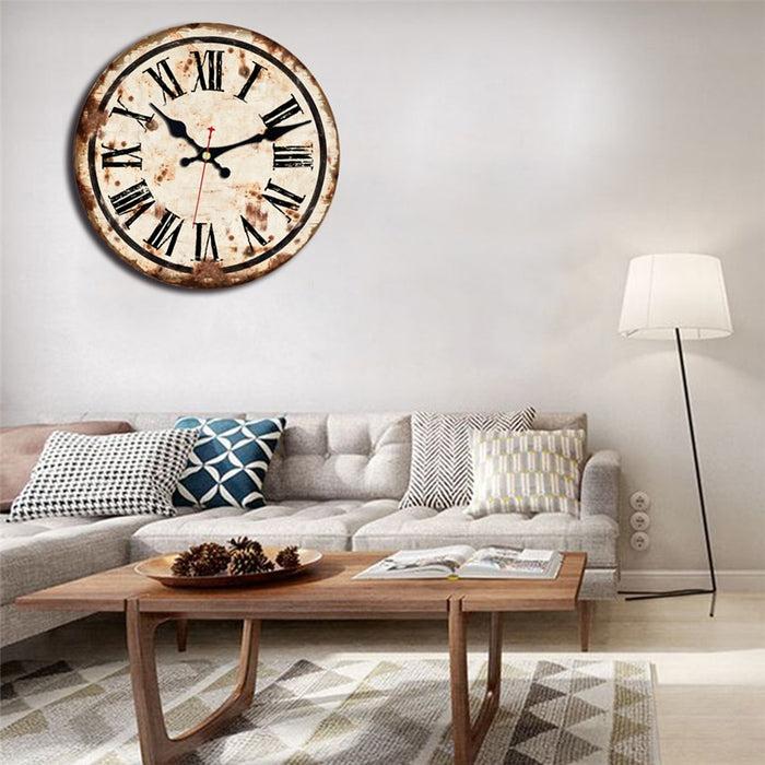 Decoramo Vintage Wall Clock Roman Number Design Silent No Ticking Sound