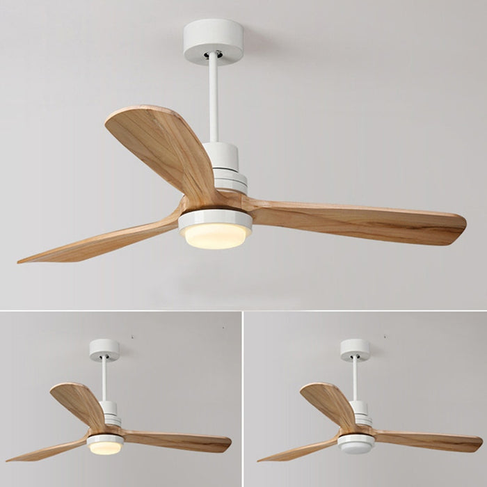 Decoramo Wooden Modern LED Chandelier With Ceiling Fan