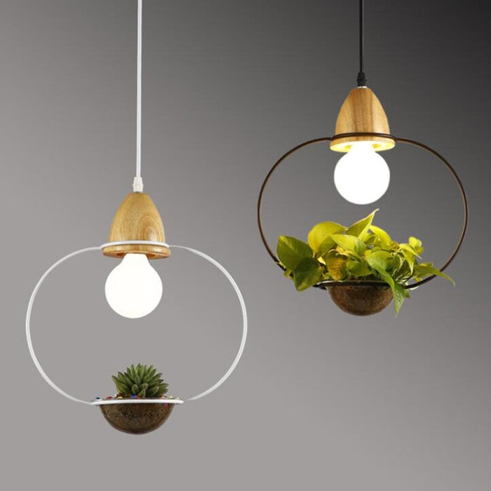 Decoramo Zox - Modern Nordic Iron Pendant Planter Lamp