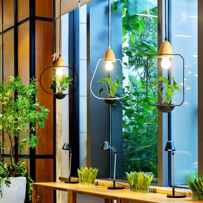 decoramo Zox - Modern Nordic Iron Pendant Planter Lamp