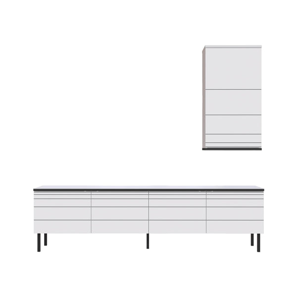 Decortie Arya Modern Tv Unit With Wall Storage Unit 180cm