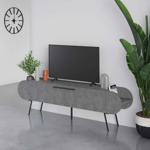 Decortie Capsule Modern TV Stand Multimedia Centre With Storage Cabinet 195cm