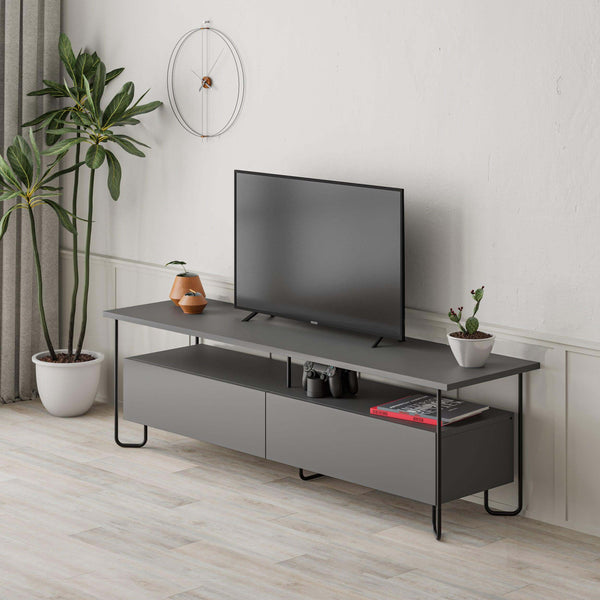 Decortie Cornea Modern Tv Unit With Storage Cabinet 150cm