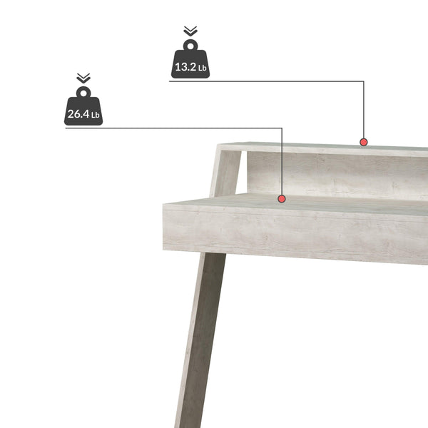 Decortie Cowork Modern Desk Wall Mounted With Drawer Width 94cm