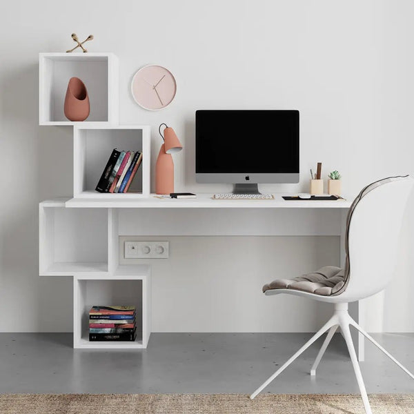 Decortie Balance Modern Desk With Shelves 153.5cm